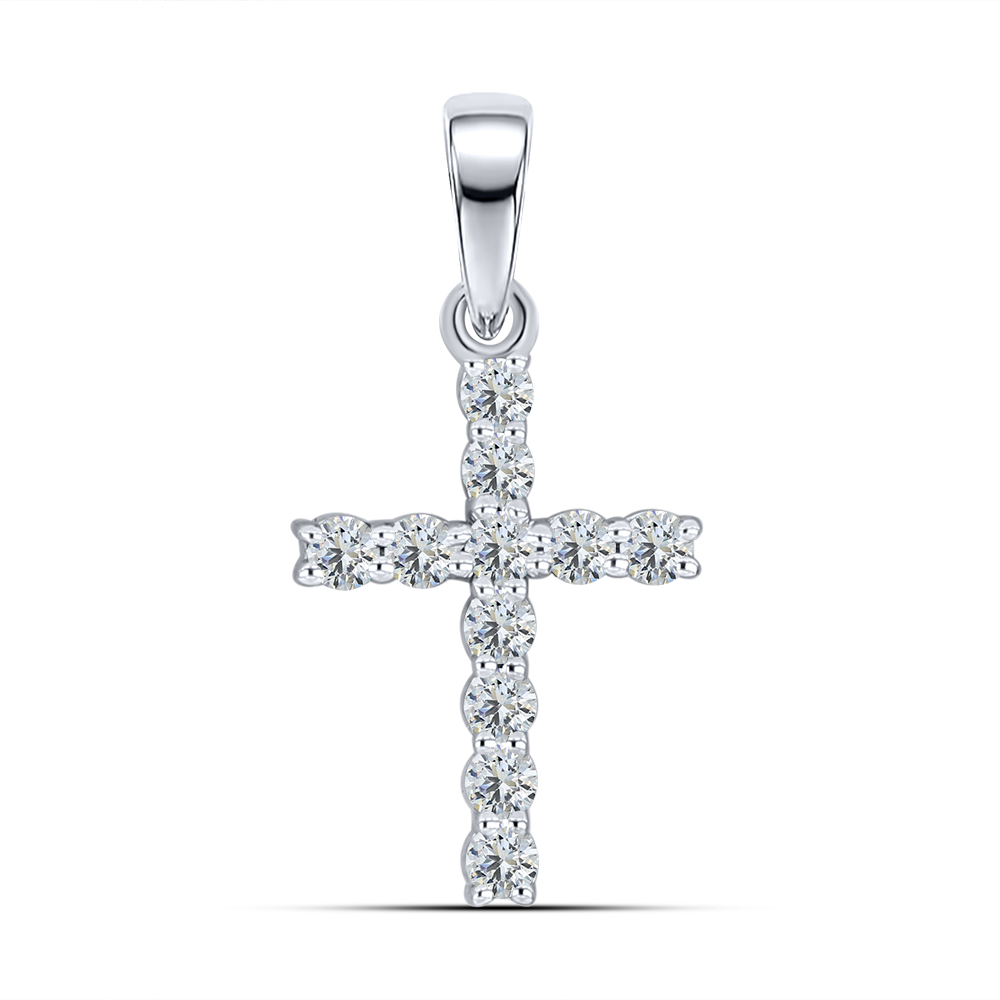 Cruce din aur alb cu Diamant