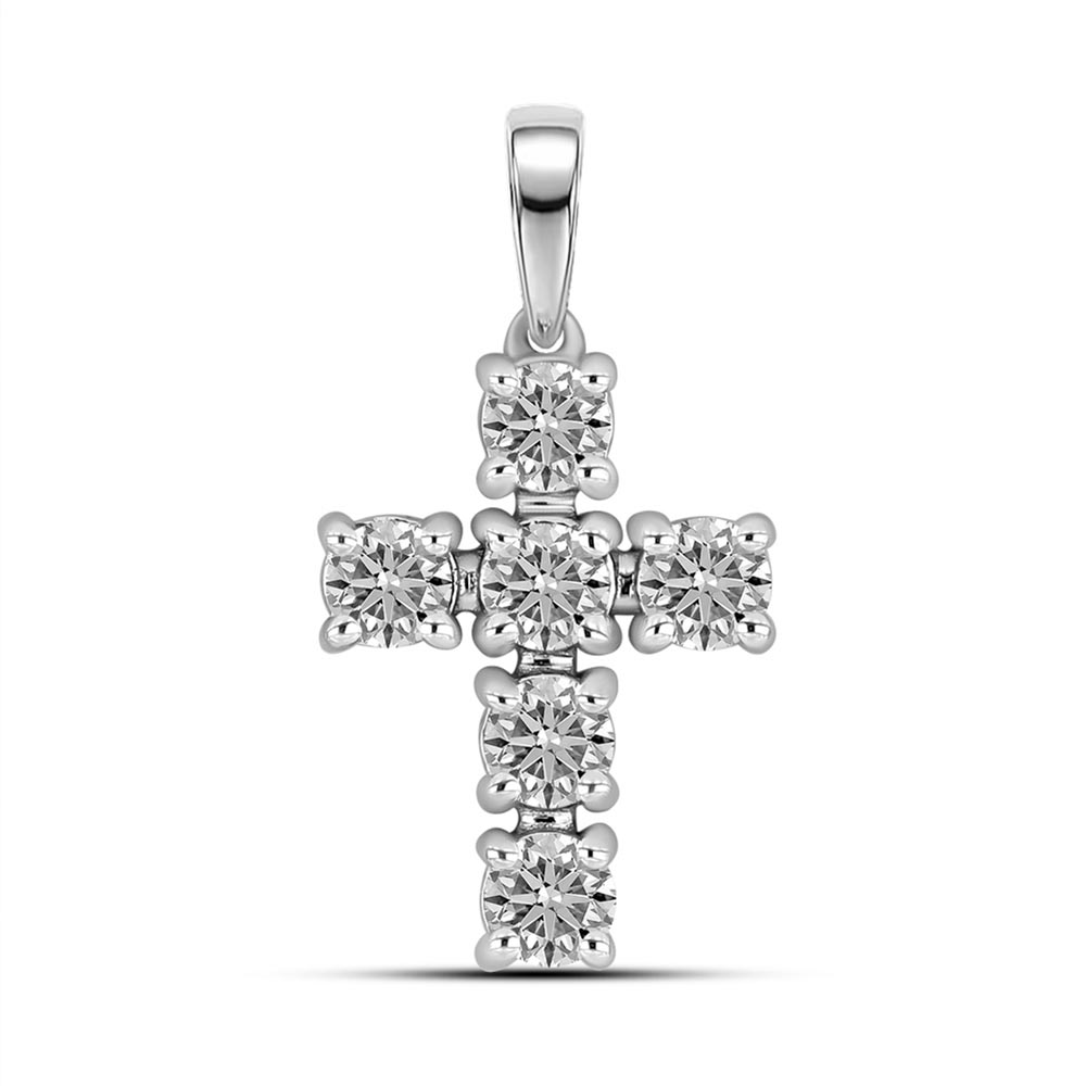 Cruce din aur alb cu Diamant