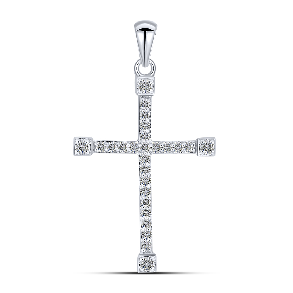 Cruce din aur alb cu Diamant