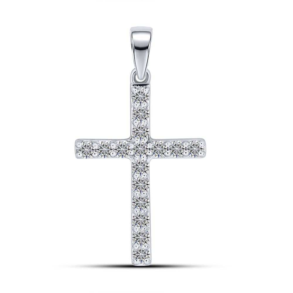 Cruce din aur alb cu Diamant
