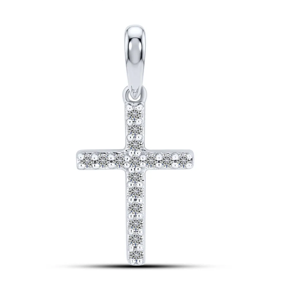 Cruce din aur alb cu Diamant
