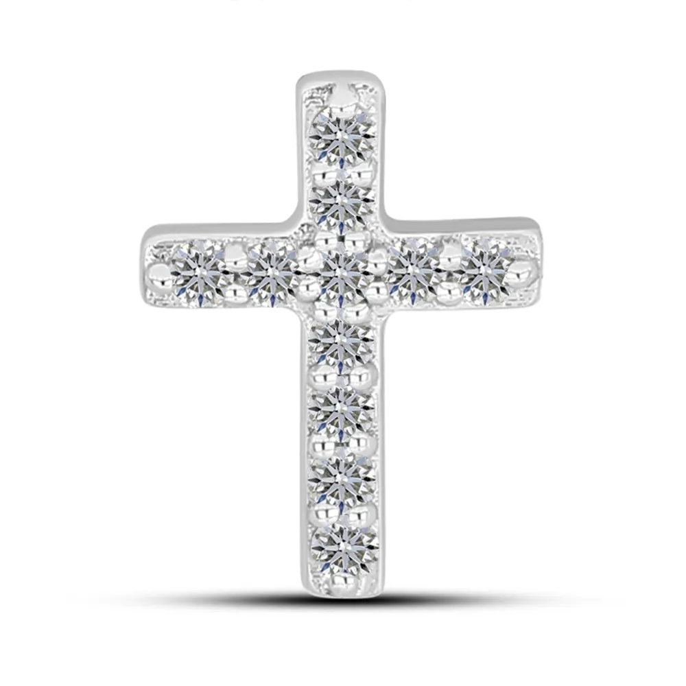 Cruce din aur alb cu Diamant
