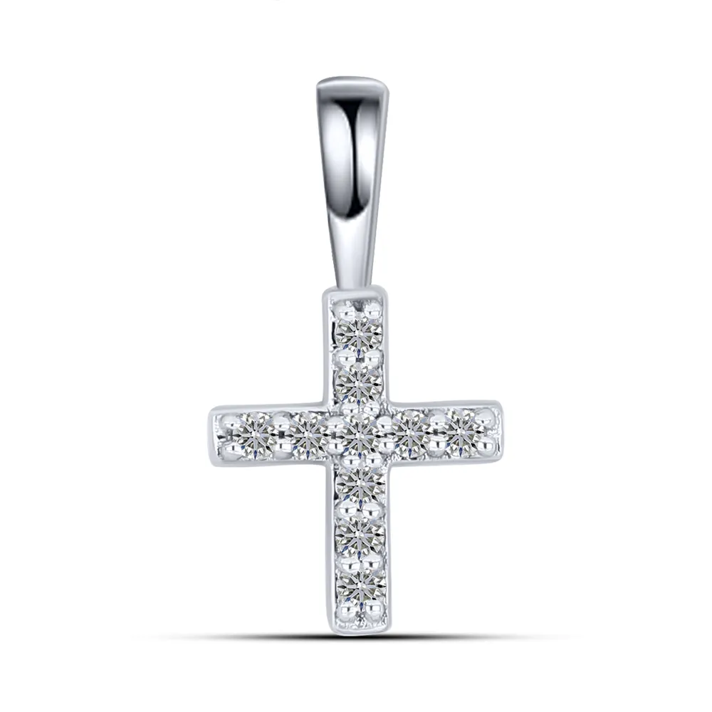 Cruce din aur alb cu Diamant