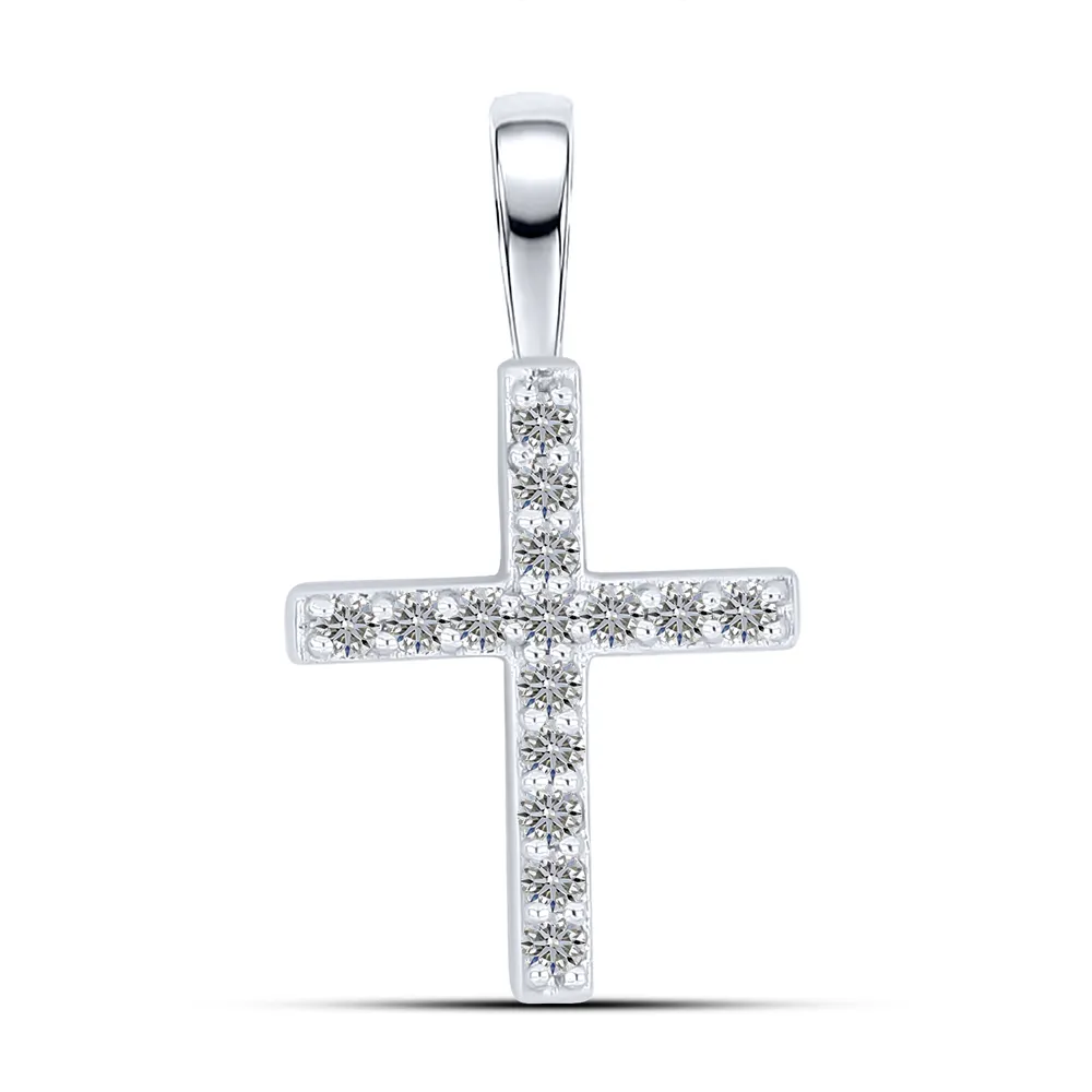 Cruce din aur alb cu Diamant