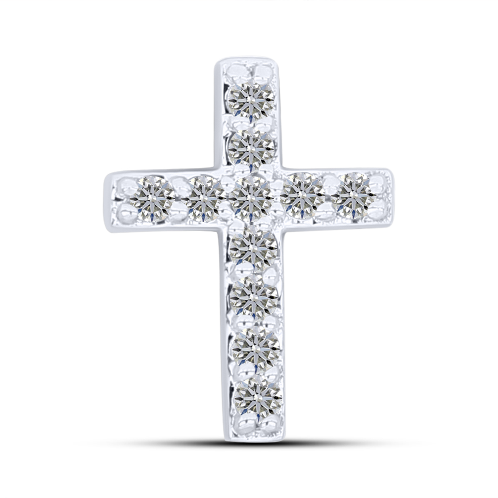 Cruce din aur alb cu Diamant
