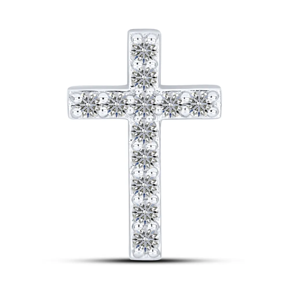 Cruce din aur alb cu Diamant