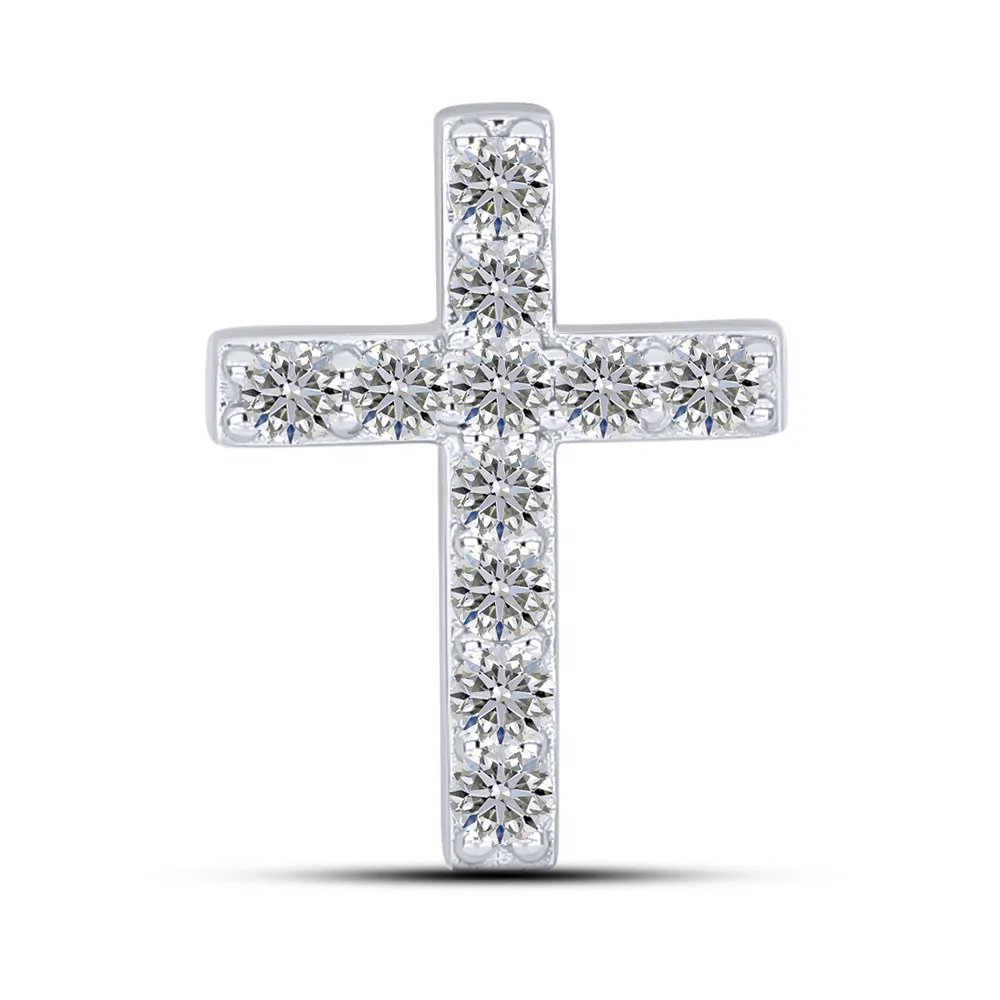 Cruce din aur alb cu Diamant