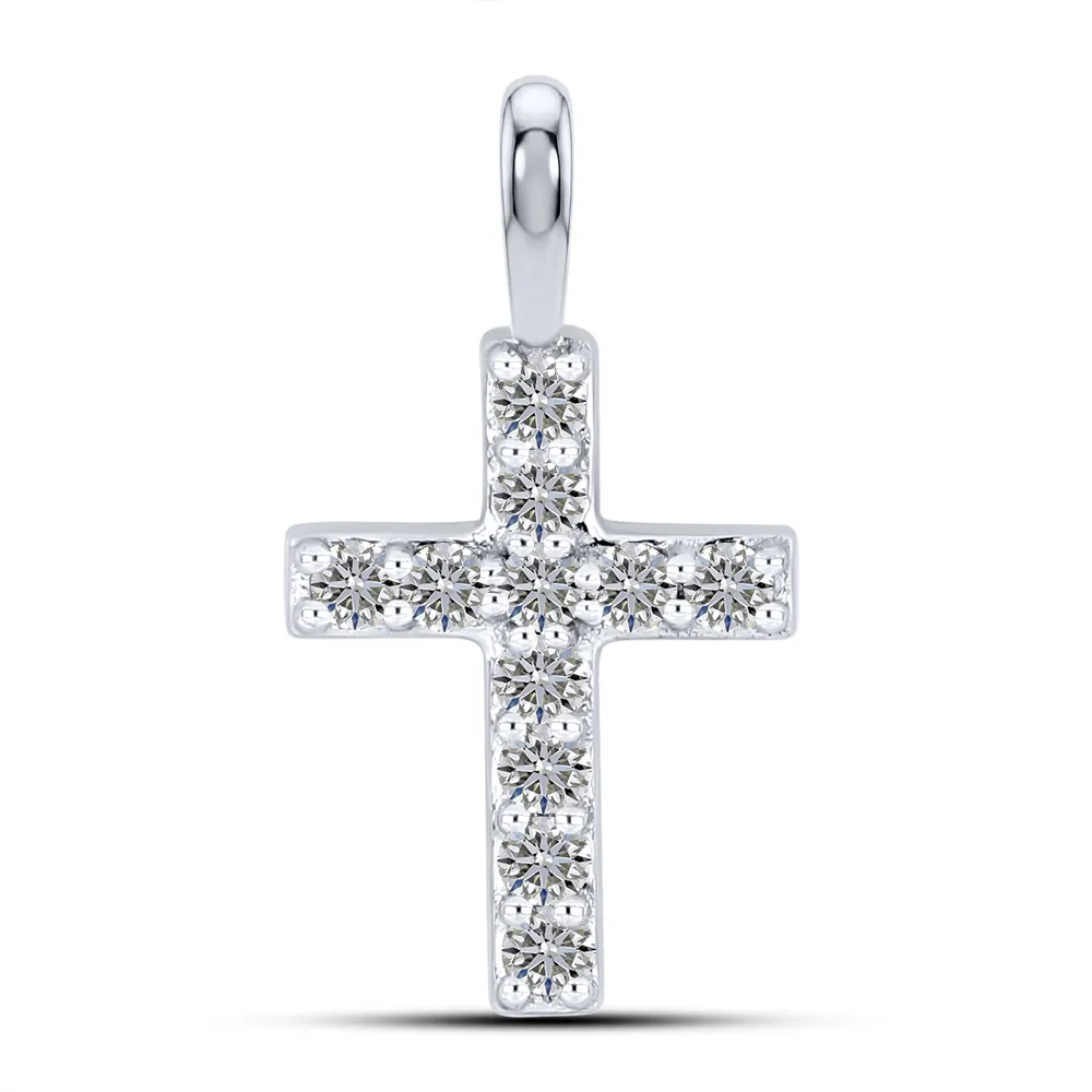 Cruce din aur alb cu Diamant