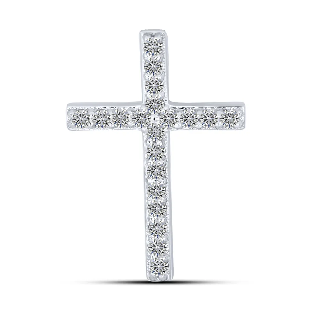 Cruce din aur alb cu Diamant