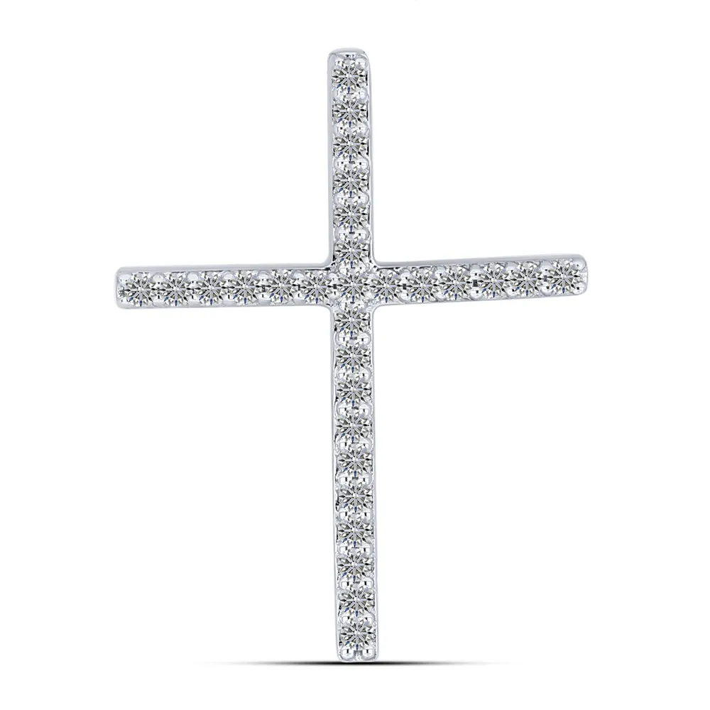 Cruce din aur alb cu Diamant