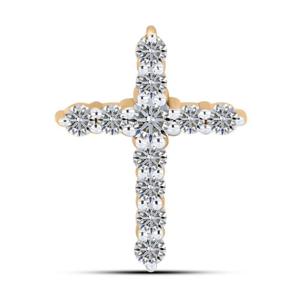 Cruce din aur roșu cu Diamant