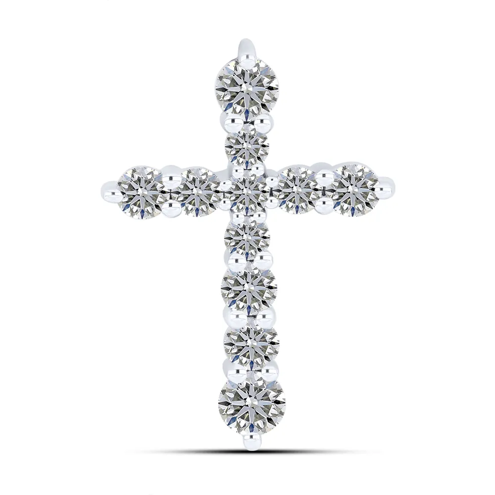 Cruce din aur alb cu Diamant
