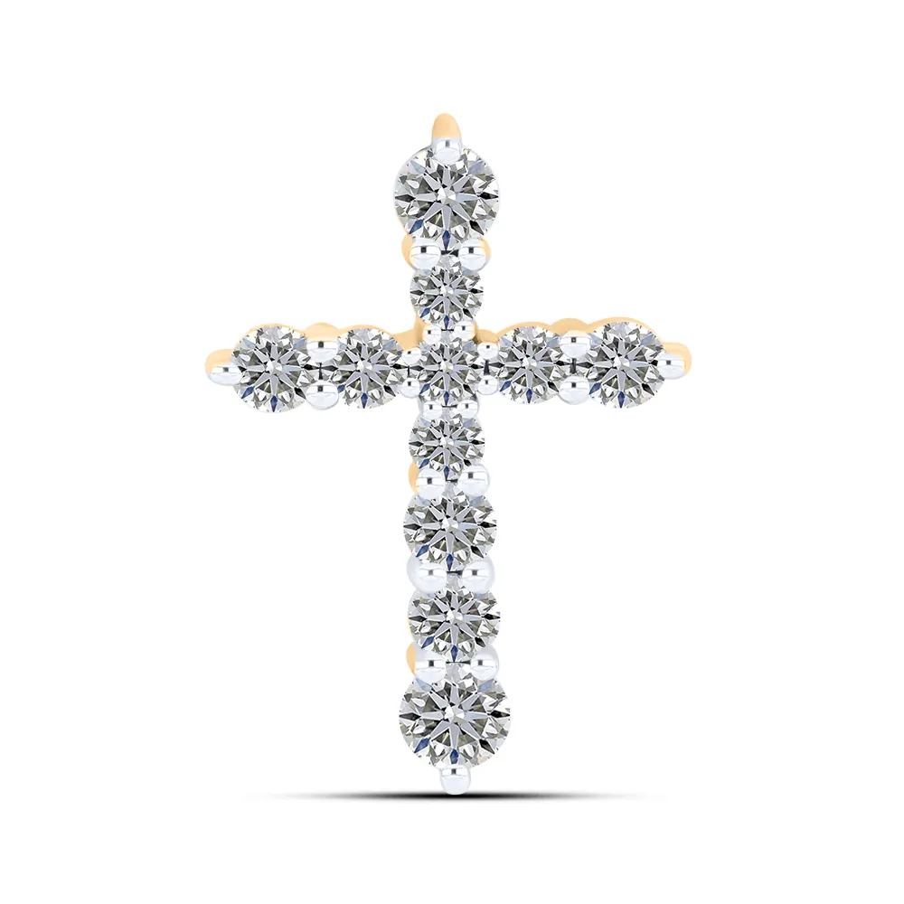 Cruce din aur roșu cu Diamant