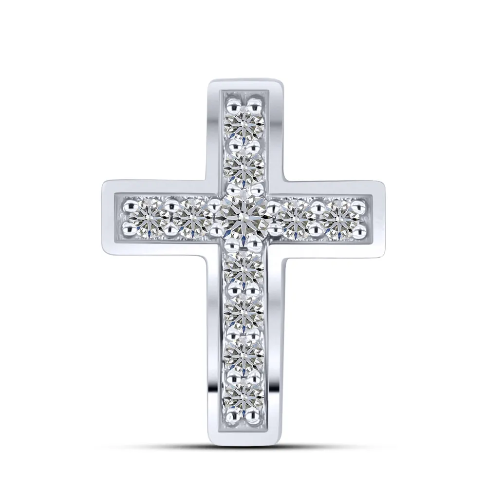 Cruce din aur alb cu Diamant