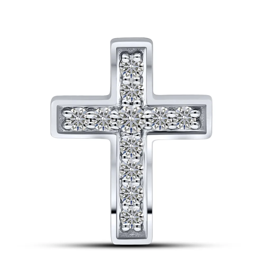 Cruce din aur alb cu Diamant