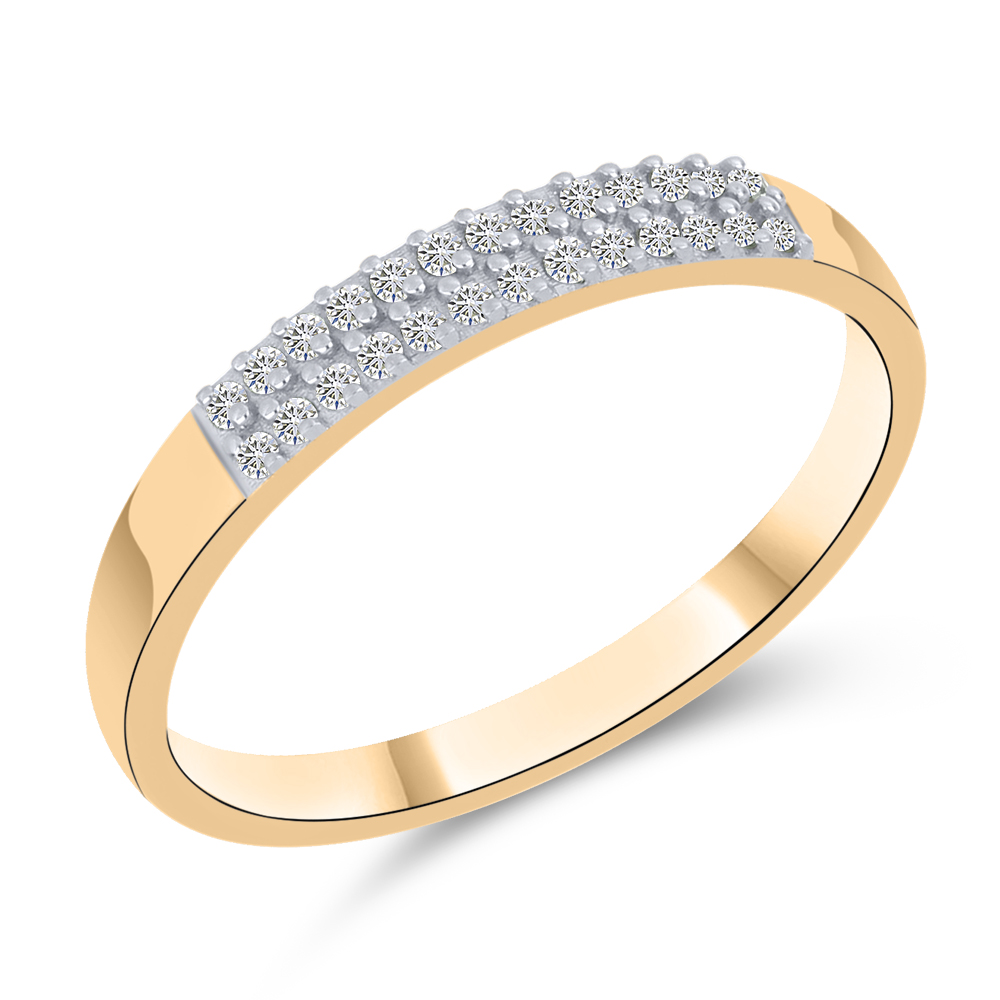 Кольцо из красного золота с камнями Бриллиант