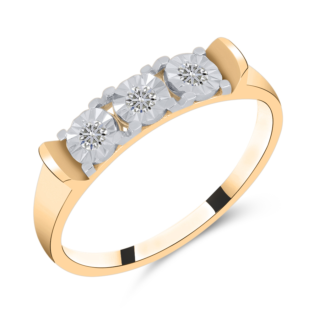 Inel din aur roșu cu pietre Diamant