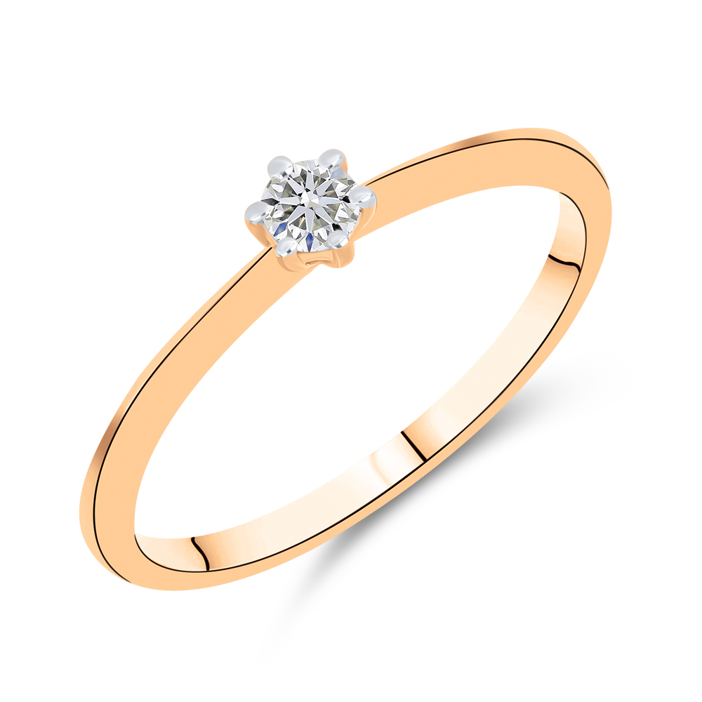 Inel din aur roșu cu pietre Diamant