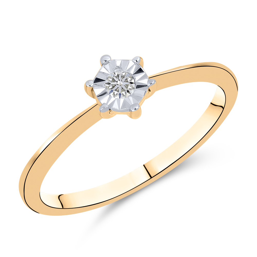 Inel din aur roșu cu pietre Diamant