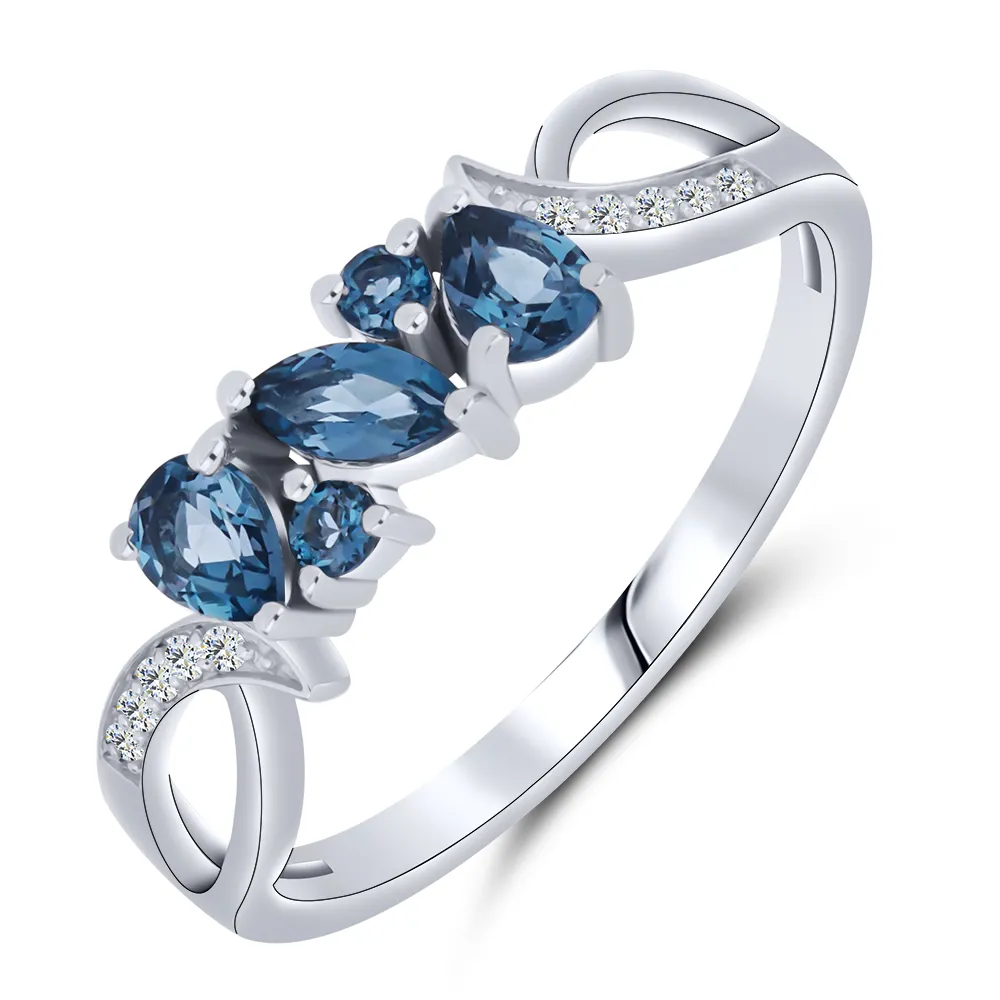 Inel din aur alb cu Cubic Zirconia Incolor, Topaz London