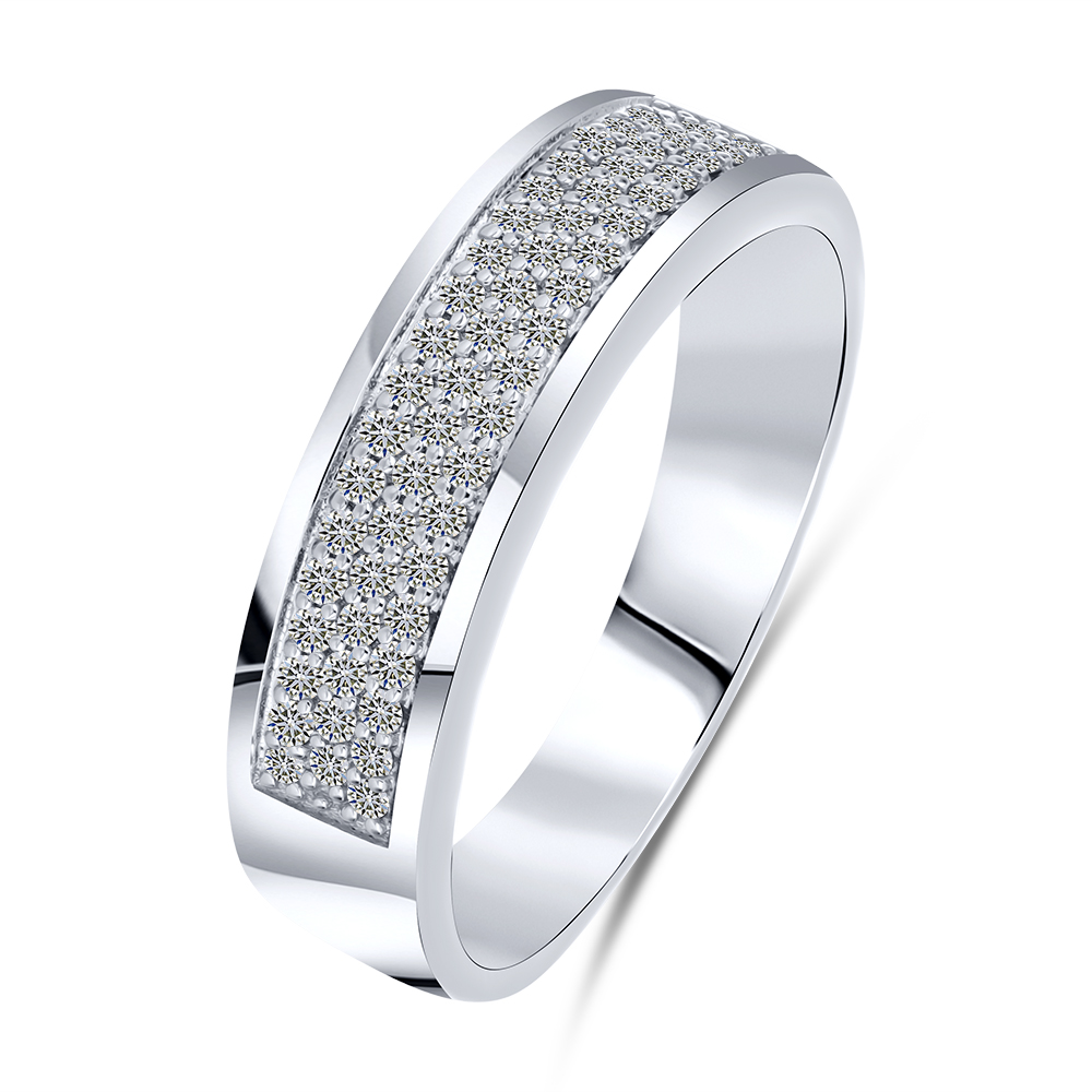 Inel din aur alb cu pietre Diamant