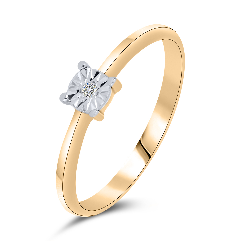 Inel din aur roșu cu pietre Diamant