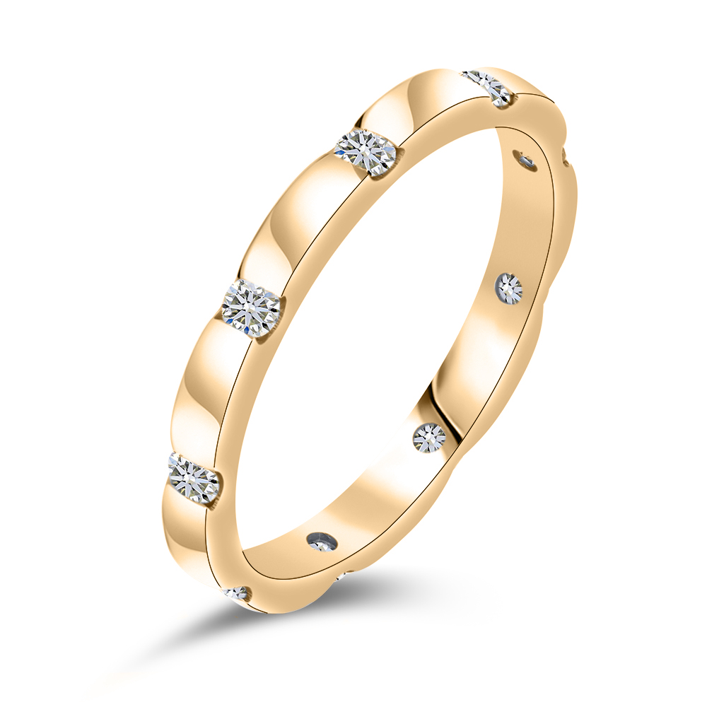 Кольцо из красного золота с камнями Бриллиант