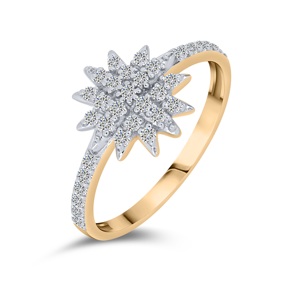 Кольцо из красного золота с камнями Бриллиант