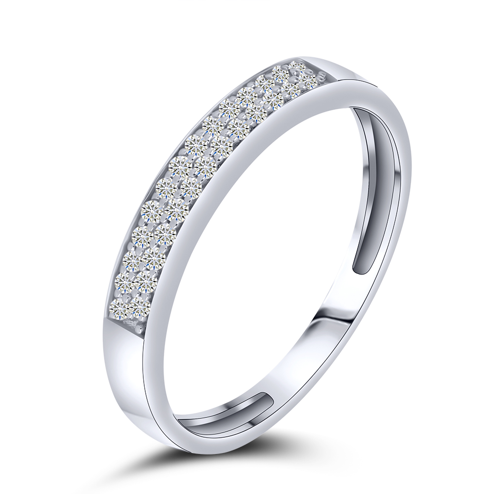 Inel din aur alb cu pietre Diamant