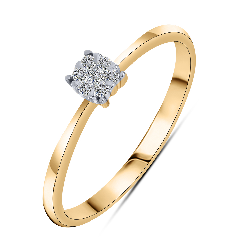 Inel din aur roșu cu pietre Diamant