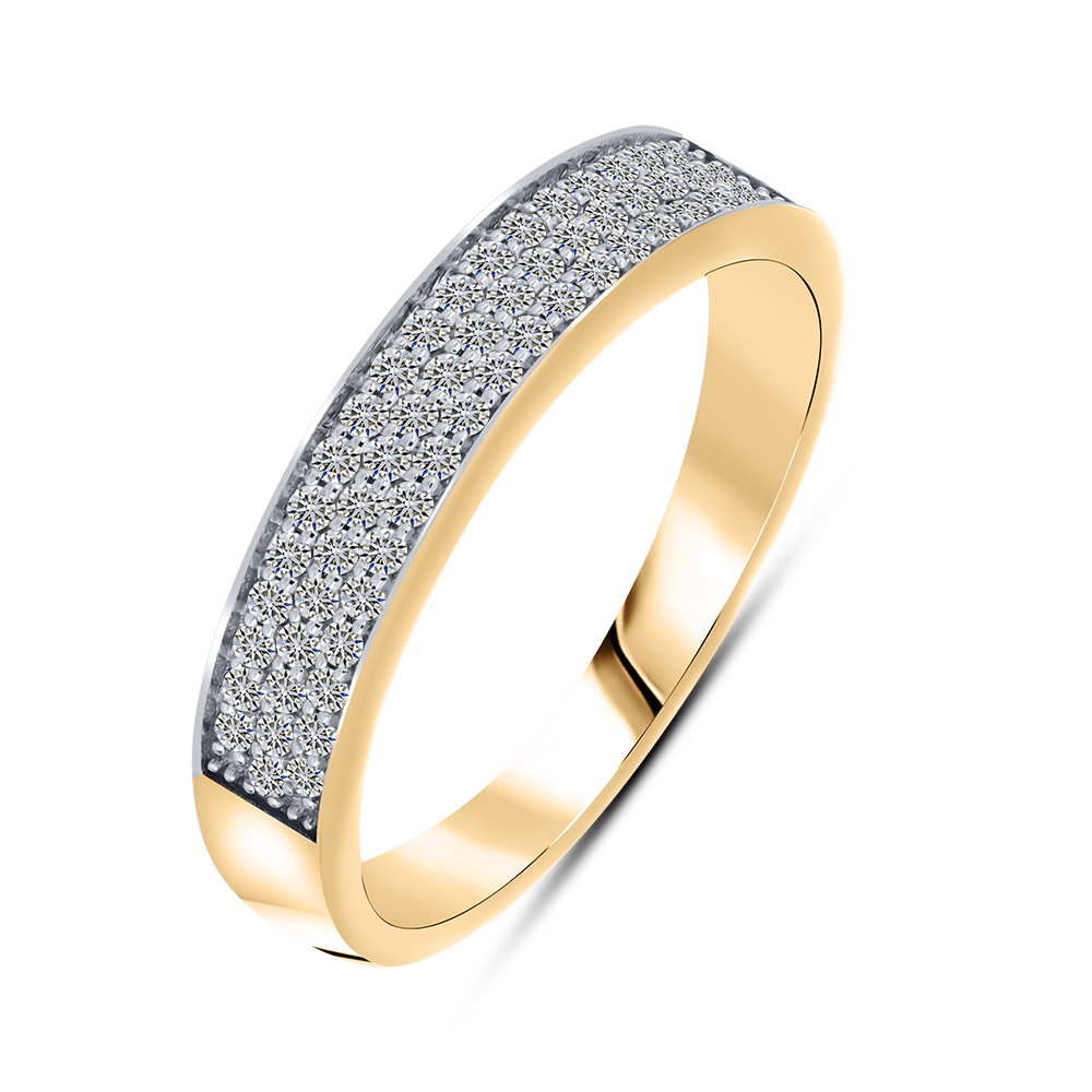 Кольцо из красного золота с камнями Бриллиант