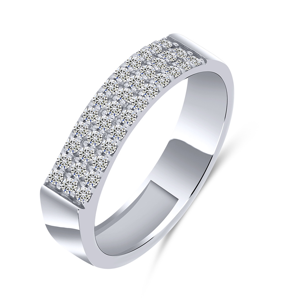 Inel din aur alb cu pietre Diamant