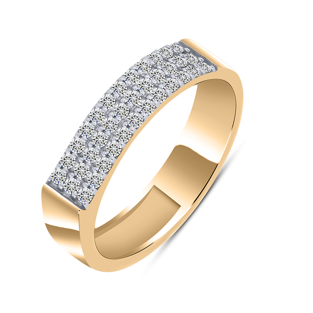 Inel din aur roșu cu pietre Diamant