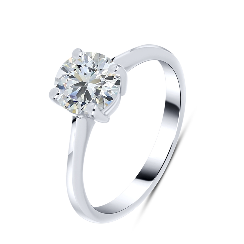 Inel din aur alb cu pietre Diamant crescut