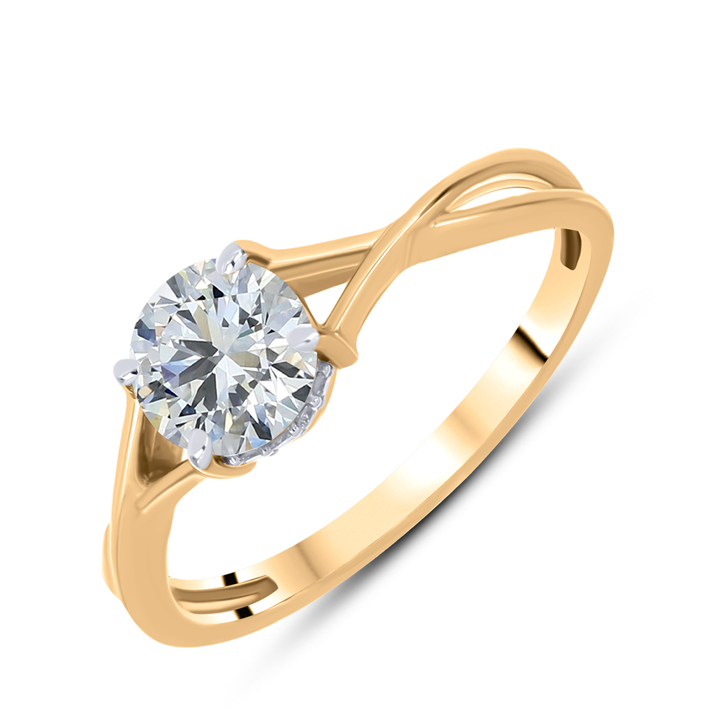 Inel din aur roșu cu pietre Diamant crescut