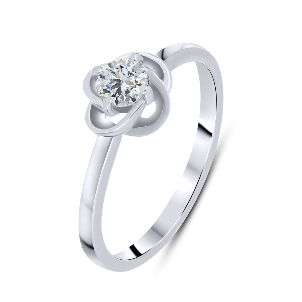Inel din aur alb cu pietre Diamant