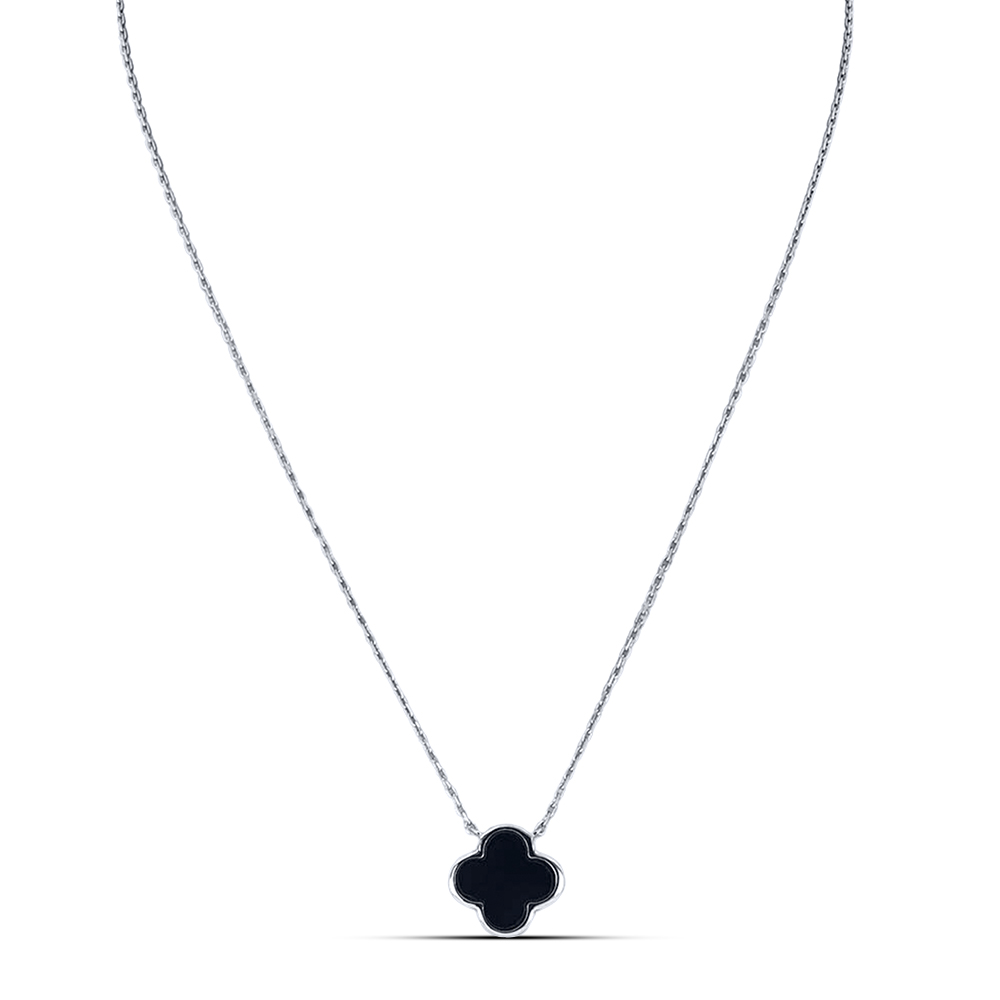 Colier din argint  cu pietre Onix negru