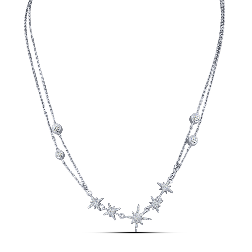 Colier din argint  cu pietre Cubic Zirconia Incolor