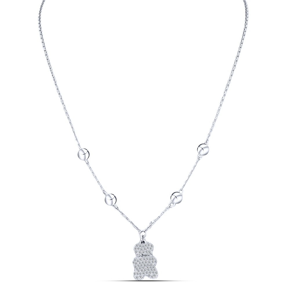 Colier din argint  cu pietre Cubic Zirconia Incolor