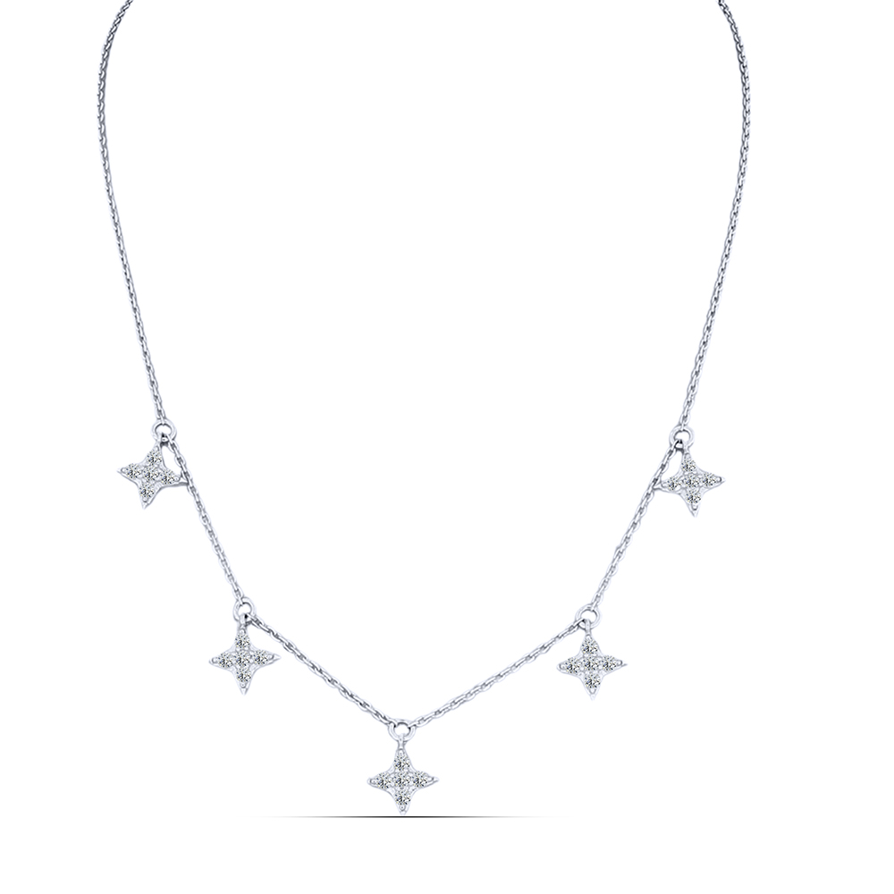 Colier din argint  cu pietre Cubic Zirconia Incolor