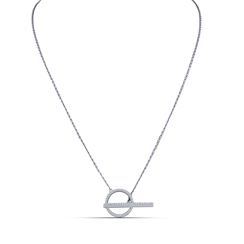 Colier din argint  cu pietre Cubic Zirconia Incolor