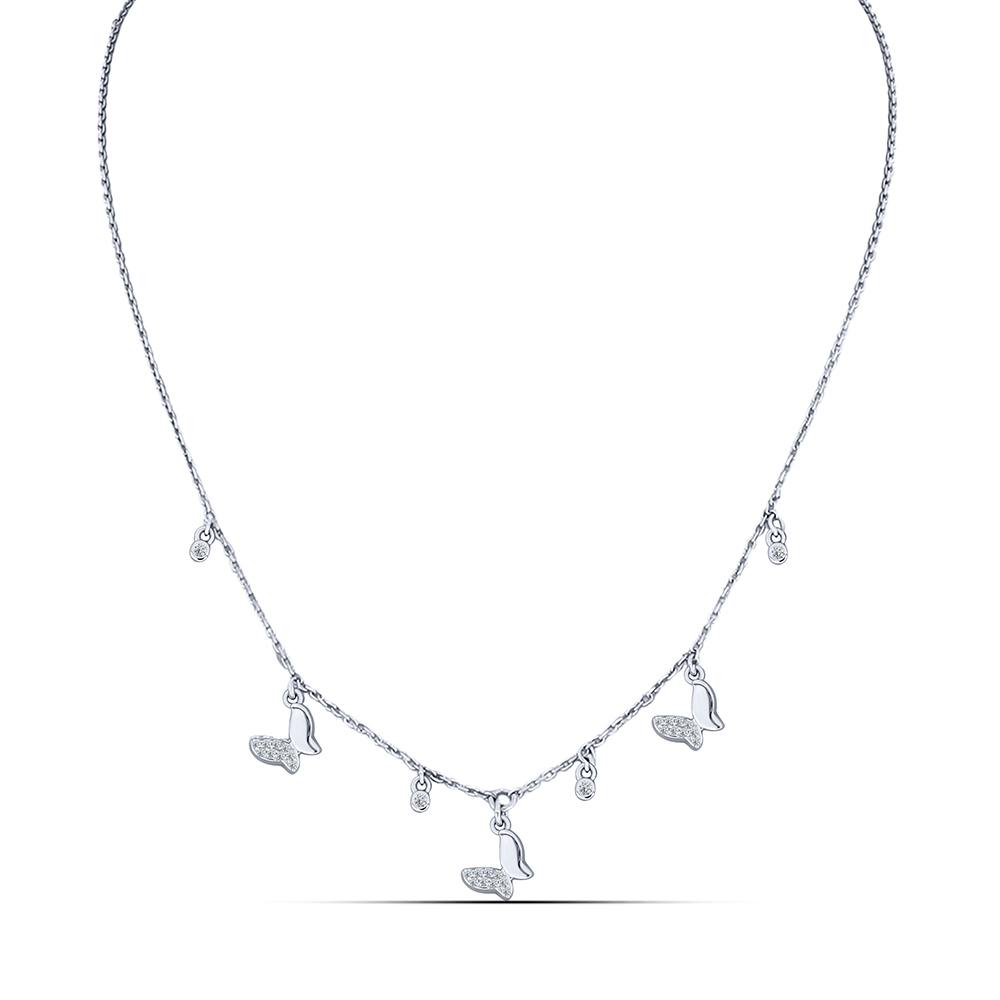 Colier din argint  cu pietre Cubic Zirconia Incolor