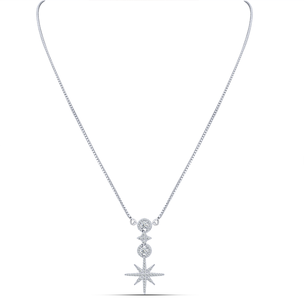 Colier din argint  cu pietre Cubic Zirconia Incolor