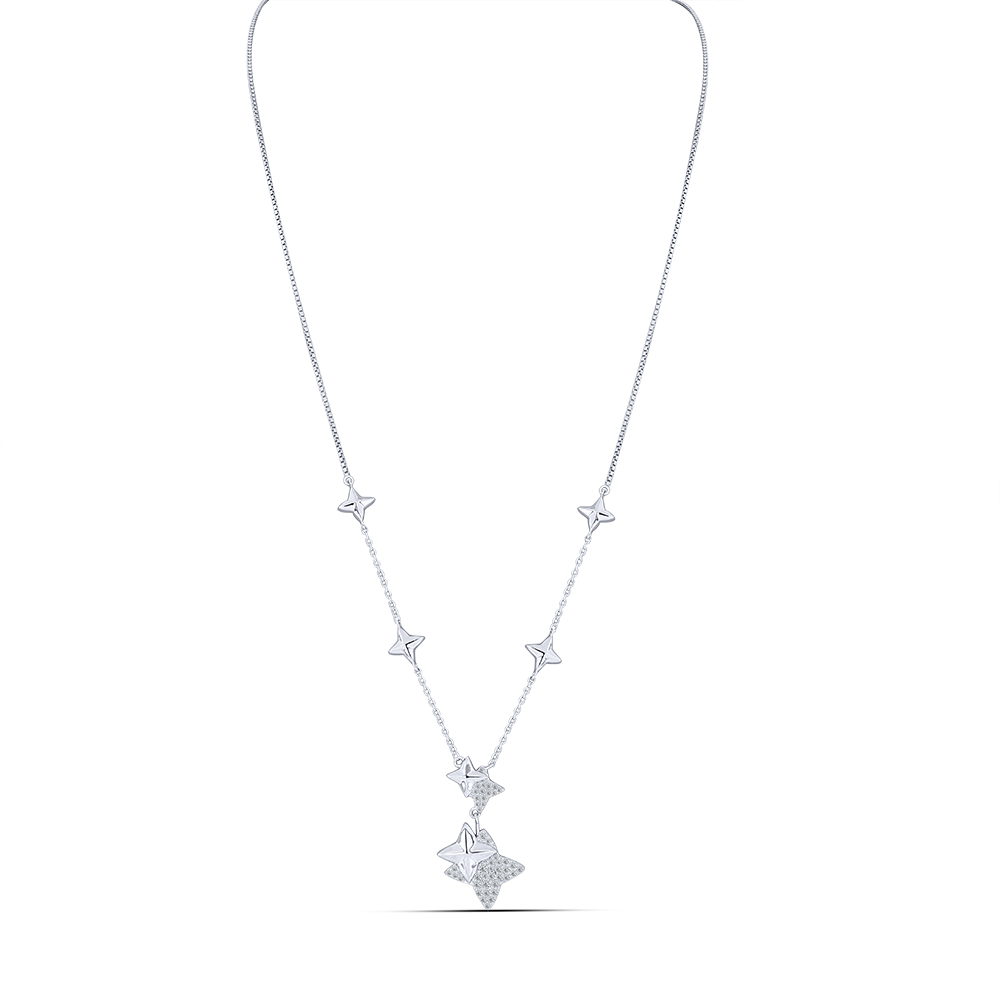 Colier din argint  cu pietre Cubic Zirconia Incolor