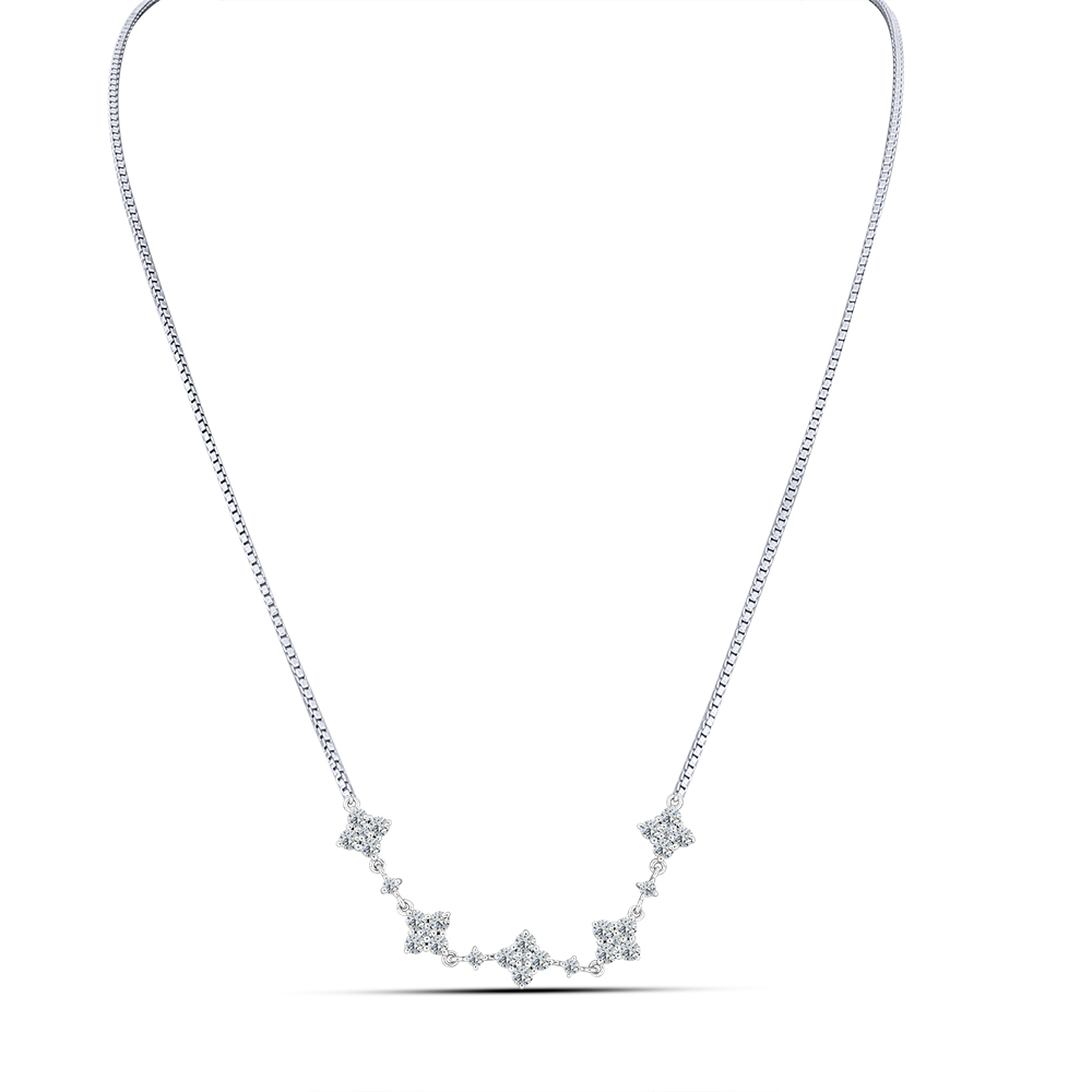 Colier din argint  cu pietre Cubic Zirconia Incolor