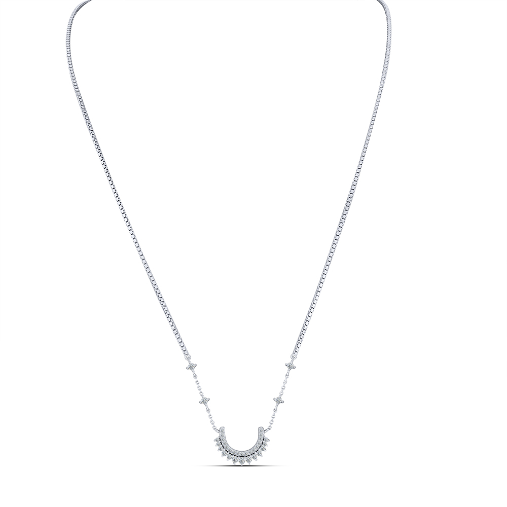 Colier din argint  cu pietre Cubic Zirconia Incolor
