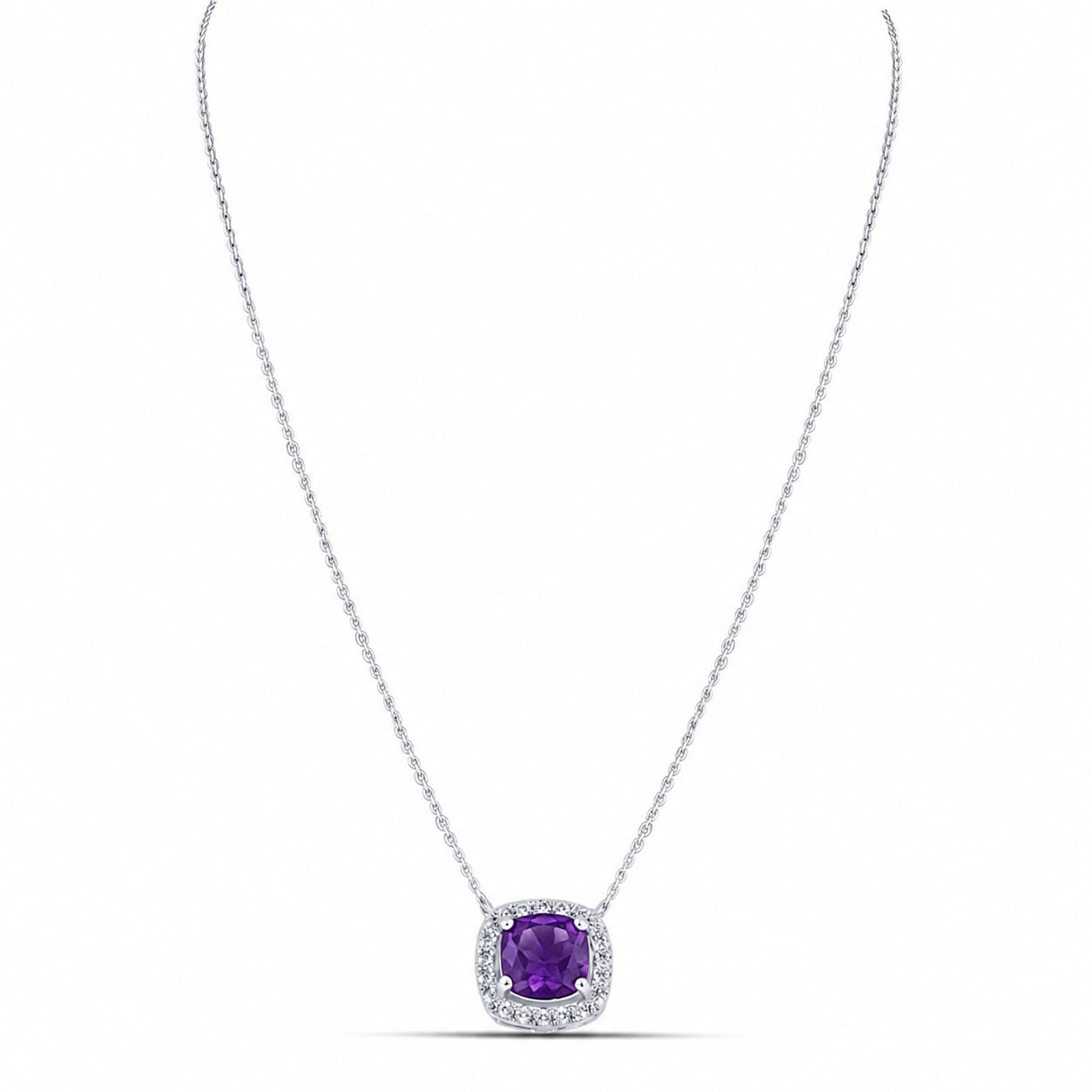 Colier din argint  cu pietre Cubic Zirconia Incolor, Ametist