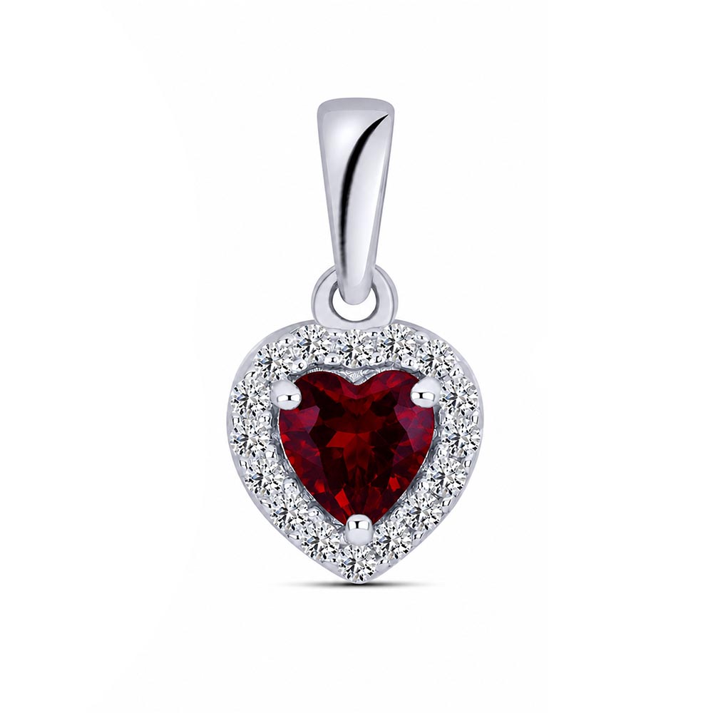 Pandantiv din argint  cu pietre Cubic Zirconia Incolor, Granat