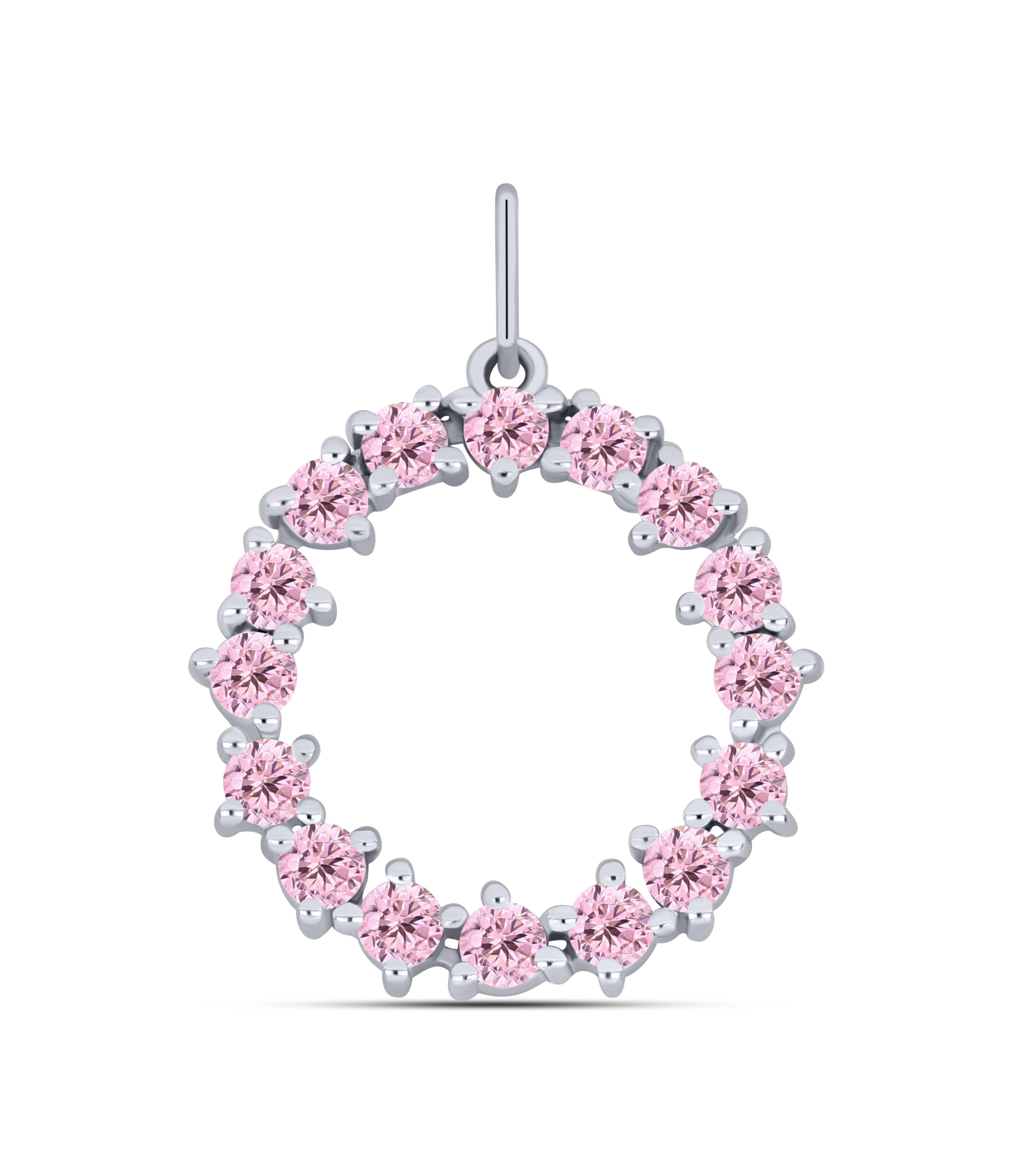 Pandantiv din argint  cu pietre Cubic Zirconia Roz