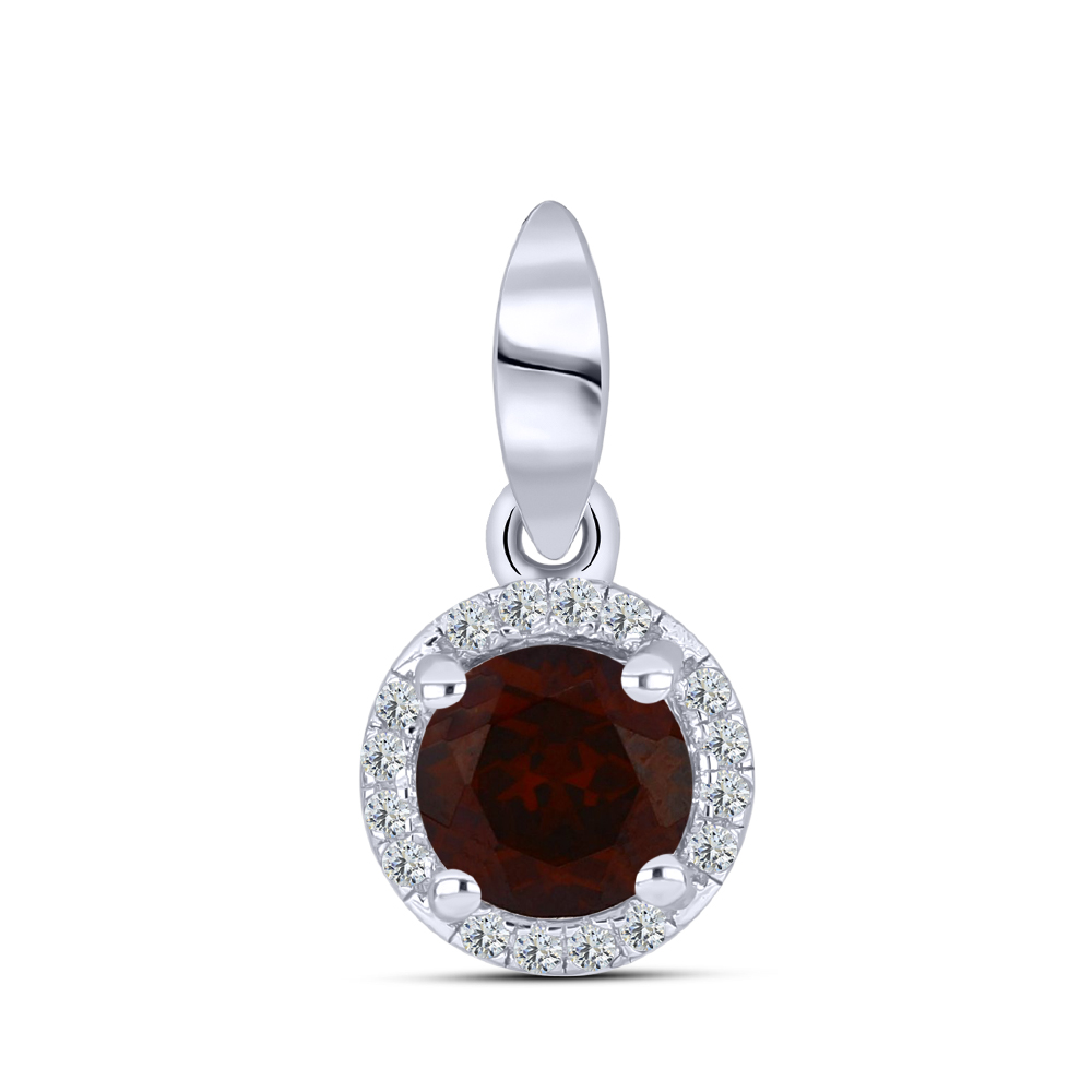 Pandantiv din argint  cu pietre Cubic Zirconia Incolor, Granat